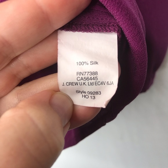 Madewell Silk Peter Pan Blouse plum •SMALL• - Picture 5 of 7